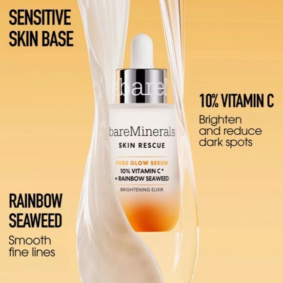 BARE MINERALS SKIN RESCUE Pure Glow Serum with 10% Vitamin C Complex New FullSz - Picture 3 of 8